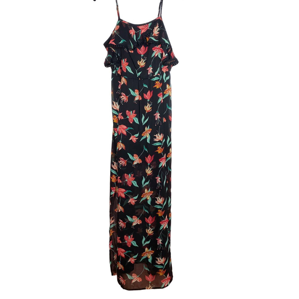 Candie's Black Tropical Floral Print Maxi Dress